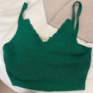 CYCLO Green Knit Crop Top
